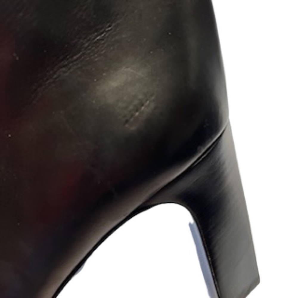 Balenziaga Boots Blade Black Leather Pointed Toe Triangle Heel Women’s Size 9 - Picture 9 of 11